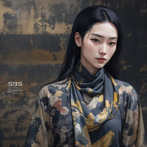 Side 32K，exteriors，Roof，People are small（tmasterpiece，k hd，hyper HD，32K）Long flowing glossy black hair，Tang dynasty complex，zydink， a color，mid afternoon（canyons）， （Linen batik scarf）， Combat posture， looking at the ground， Linen bandana， Chinese python pa...