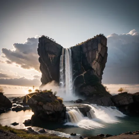 The land of mountains and seas（Hanging Mountain）， （Agate tree）， The angry fighting stance of the jackal, tiger and leopard， looking at the ground，Animal World（Abstract propylene splash：1.2）， Dark clouds lightning background，canyons（realisticlying：1.4），Dape...