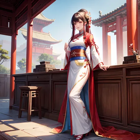 a women, Chinese, Hanfu, red, palace