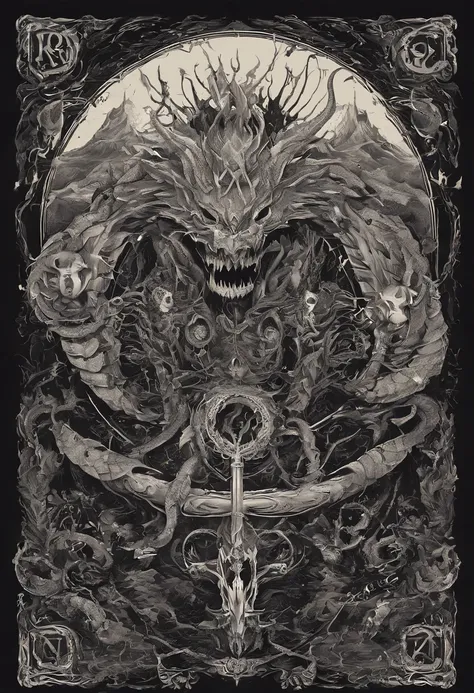 El logo de la banda, La serpiente, se muestra sobre un fondo negro, Logotipo de la banda de black metal, Asmodeus, Logotipos de metal negro, omnisciente, Simbolismo ortodoxo Diesel punk, Emisivo, black metal album cover, gnosticismo, irisdicense, Arte del ...