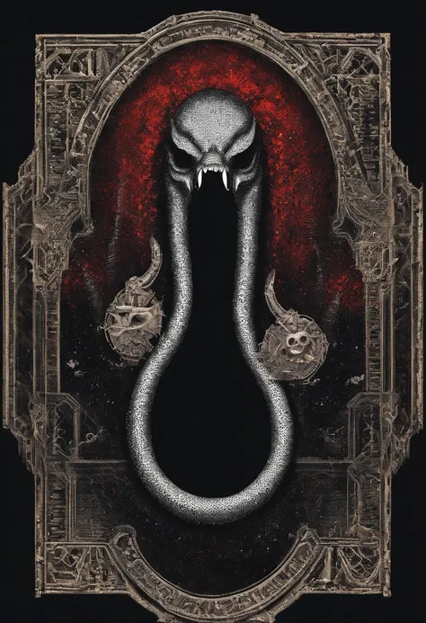 El logo de la banda, La serpiente, se muestra sobre un fondo negro, Logotipo de la banda de black metal, Asmodeus, Logotipos de metal negro, omnisciente, Simbolismo ortodoxo Diesel punk, Emisivo, black metal album cover, gnosticismo, irisdicense, Arte del ...