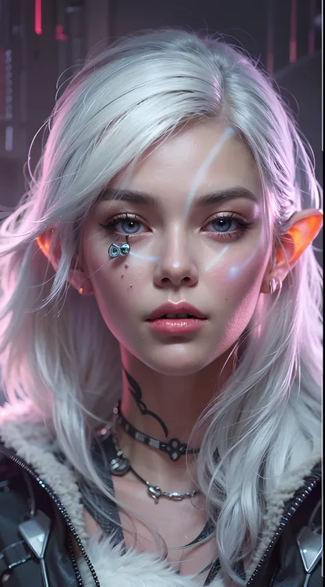 teen elf, cyberpunk hacker, white hair, gorgeous, amazing, elegant, intricate, highly detailed, digital painting, artstation, concept art, sharp focus, illustration, art by ross tran