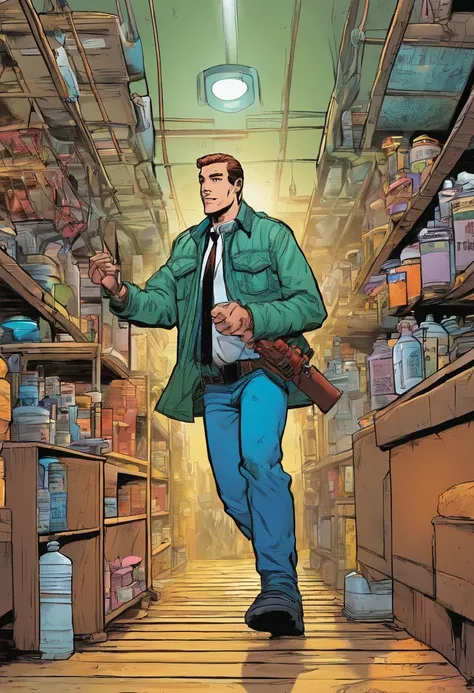 American comic Jason Vorhesse is walking in the direction of Freddy Kruguer in another panel Freddy hides behind an oxygen tank shelf