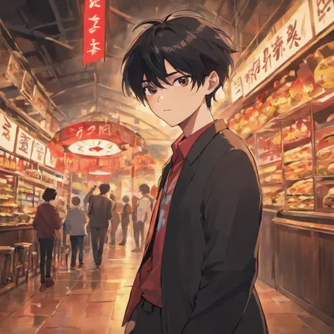 Black-haired protagonist boy、Red AE86LEVIN、Part-time job at the stand