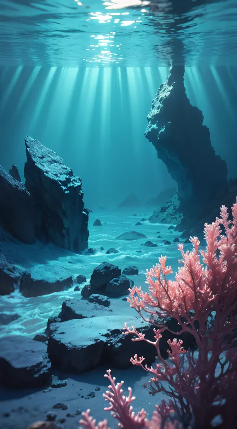 ocean, deep underwater