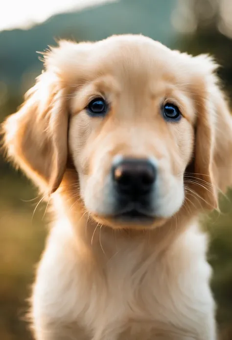 Blond, Einen Golden Retriever-Welpen im Arm