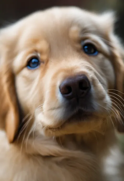 Blond, Einen Golden Retriever-Welpen im Arm