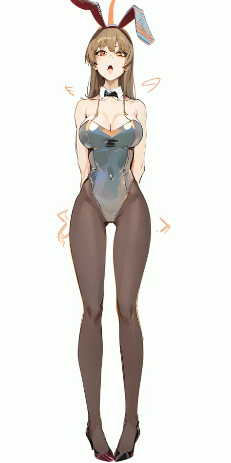 Cartoon photo of a woman with rabbit ears and bra top, full body portrait of a short!, full - body!, full length image, full body photos, !!full-length portrait!!, realistic shaded perfect body, Full Character Body, full - body!!, Perfectly shaded body, fu...