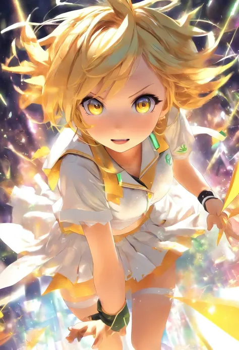 kagamine rin, School uniform, White underwear panties, Skirt, White background,Instruction manual diagram, Performance Diagram,