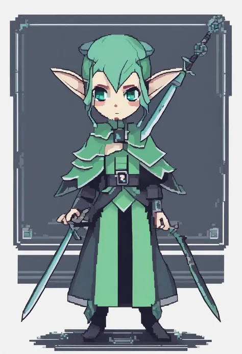 Solo female elf, dark gray skin, (((drow)), mint green hair, front view, looking at the observer with a frown, holding a dagger, perspective, controlling a magic swarm of insects