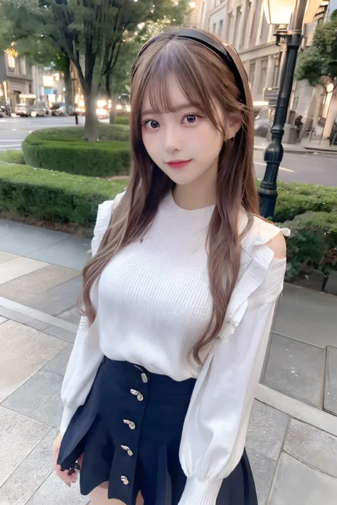 (Best Quality,4K,8K,hight resolution,masutepiece:1.2),Ultra-detailed,genre:Portrait,Colorful、streetlights、,Blonde shortcuts、Twin-tailed。Color,Purple background,Soft Focus,Beautiful detail eyes and lips,Delicate skin texture,subtle makeup,Feminine and confi...