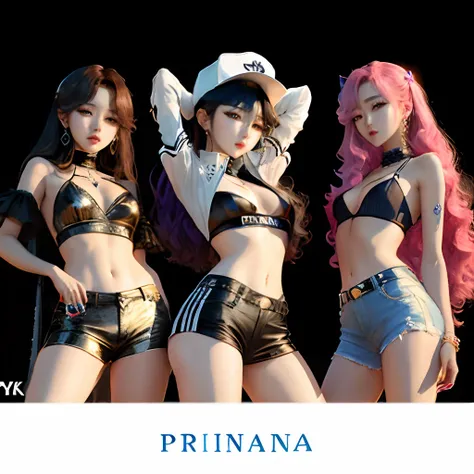 kpop group logo for a girl group named primadonna that has y2k elements