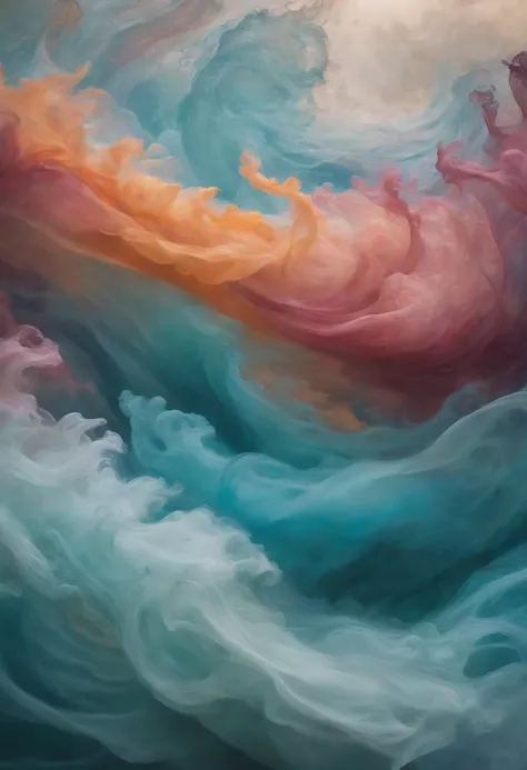 A photograph that captures the poetic symbolism of an abstract sea of swirling colors, representing the ephemeral nature of dreams and the fusion of reality and imagination.