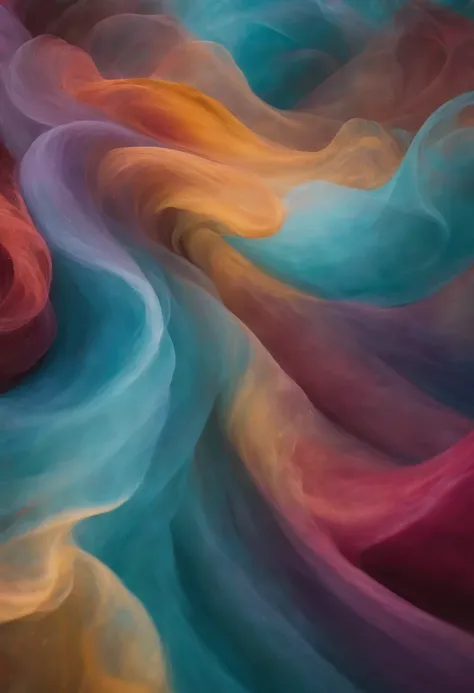 A photograph that captures the poetic symbolism of an abstract sea of swirling colors, representing the ephemeral nature of dreams and the fusion of reality and imagination.