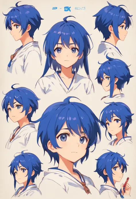 Gojo Satoru , (reference sheet:1.0), (infographics:1.15), (blueprint:1.25), (pencil drawing:1.25), (Rough sketch: 1.25), (aquarelle: 0.8), 1girll, (Various facial expressions, Emotions:1.1), (a variety of poses, dynamicposes:1.1), Upper body, (Cowboy shot:...