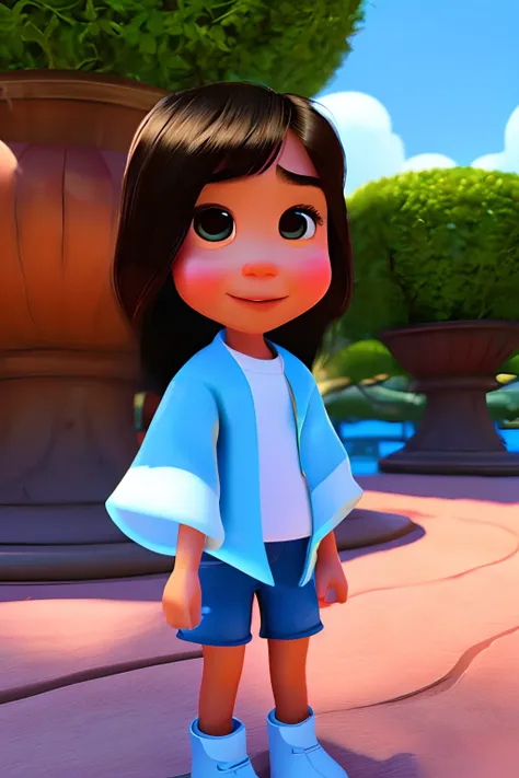 Cute Cute Asian Girl Disney Pixar 3D Cartoon