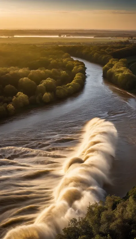 Tidal Wave in River Severn: O Rio Severn, no Reino Unido, It is famous for having the second largest tidal wave in the world, conhecida como a "Severn Bore." This tidal wave can reach up to 2 meters high and travel more than 25 kilometers upstream, creatin...