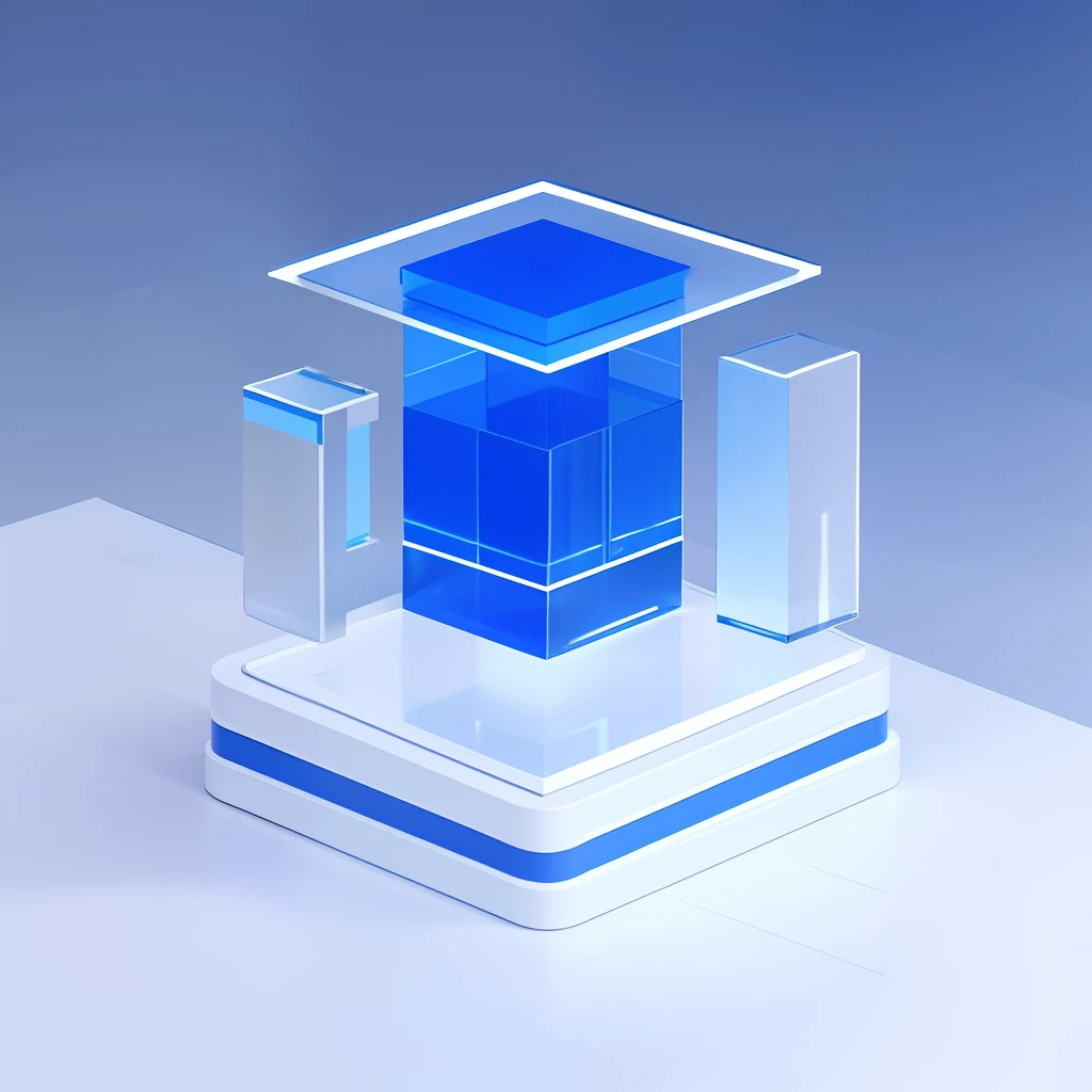 Masterpiece,High quality,high resolution,Highest high resolution,White background,Complicated details,Highest quality:1.1,Smart Community,Property management system,Blue White,Science and Technology,glass,Ground/Frosted glass,Blue glass,