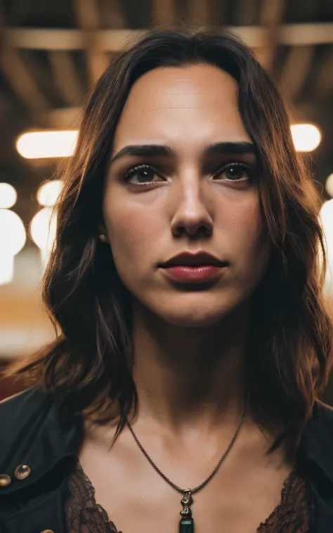 (Melhor Tiro, fotografia editorial de uma jovem de 30 anos gal gadot), (rosto altamente detalhado:1.4) (sorrir:0.7) (Fundo  arenaColiseu dentro do escuro, Moody, estudo privado:1.3), Steampunk Pirate Airship, Directed by: Lee Jeffries, Nikon D850 | | | | |...