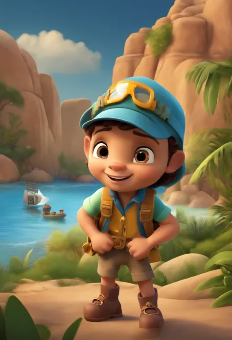 style cartoon like Leo the explorer. I need a 7 years daugther with her parents.