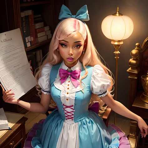 Nicki Minaj dressed up as Alice in wonderland