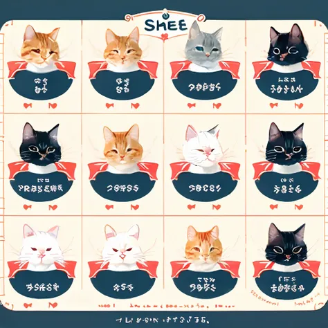 Cute cat Nurse character sheet