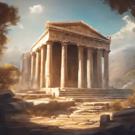 A religious temple in Ancient Greece during Antiquity