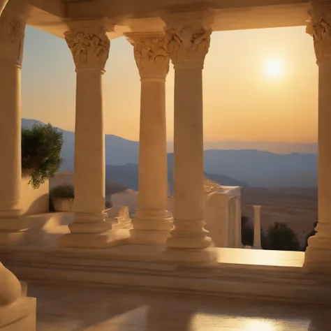 (best quality,4k,8k,highres,masterpiece:1.2),ultra-detailed,(realistic,photorealistic,photo-realistic:1.37),ancient Greek architecture,religious temple,mystic atmosphere,marble columns,sunlit courtyard,meticulously carved sculptures,golden accents,ornate d...