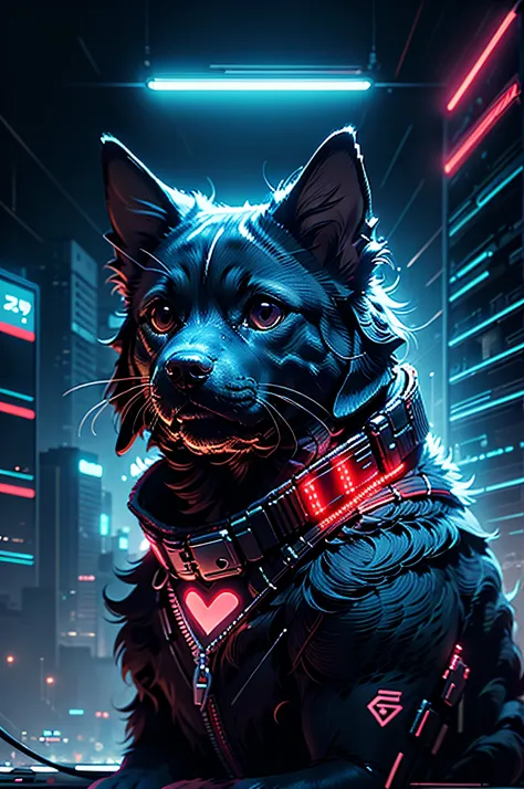 Labrador Retriever Dog Cyberpunk