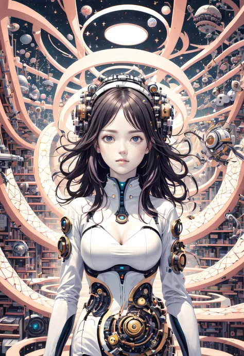 Female Student Robotics Student Combination,Stellar - Sky - Starry Sky,Dark and lack of light,crude,Array-matrix,sonoko,Electronic failure,Sprocket,Chaos - disorder - darkness，Distorted(twisted)，abnormal giant breasts,Background with, Tentacle appendages ,...