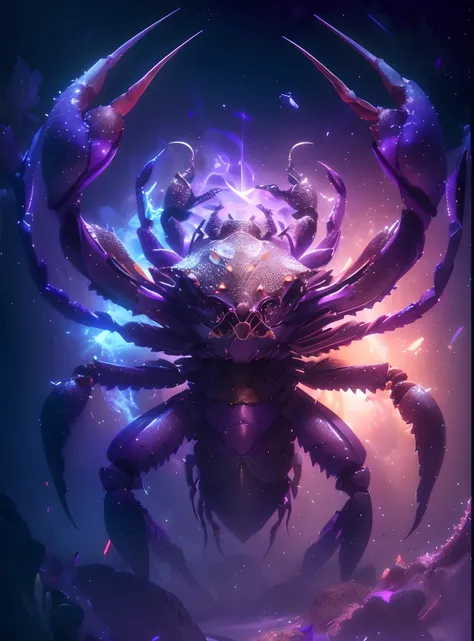 Purple crab on purple background and purple background, 3 d render stylized, 3 d rendered in octane, 3d rendered in octane, anthropomorphic crab, rendered in cinema 4 d octane, depicted as a 3 d render,Crab creatures, rendered in octane 3d, Rendered in Cin...