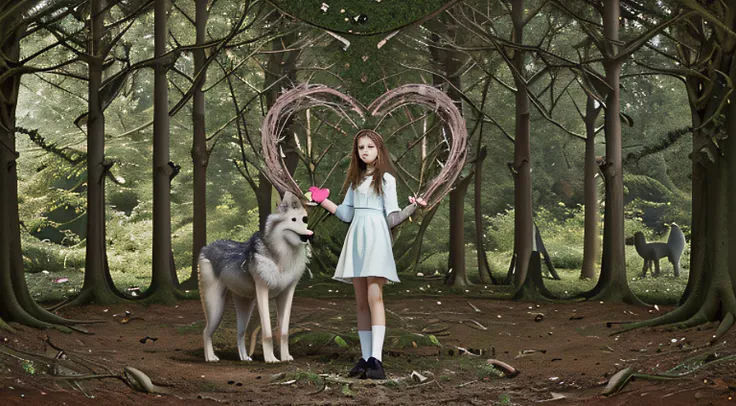 90/2000 
A girl playing in the forest, the family can not find the girl where the heart is very worried, the girl next to a wolf guarding the girl