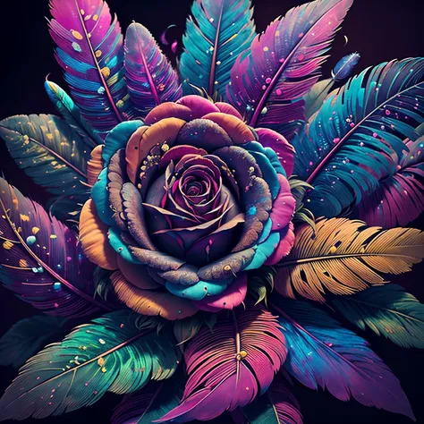 Riff Style 2 (top-quality, Best Quality, Official art, Plants and bird feathers, Beautiful and aesthetic flowers:1.2), (roses:1.3), Extremely detailed,(Fractal Art:1.1),(Colorful:1.1)(Flowers:1.3),highest details,(Zentangle:1.2), (Dynamic Pose), (Colorful ...