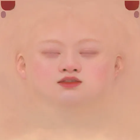 Closed eyes on pink background,closes mouth、pale round face,Facial symmetry, Symmetrical face, Close up portrait of woman with pink lips and white top, beautiful aesthetic face, popular south korean makeup, Popular Korean Makeup, wan adorable korean face, ...