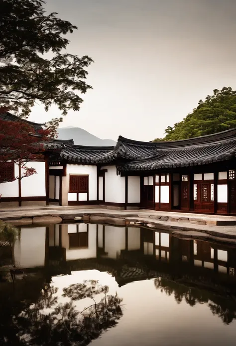 Hanok on white background