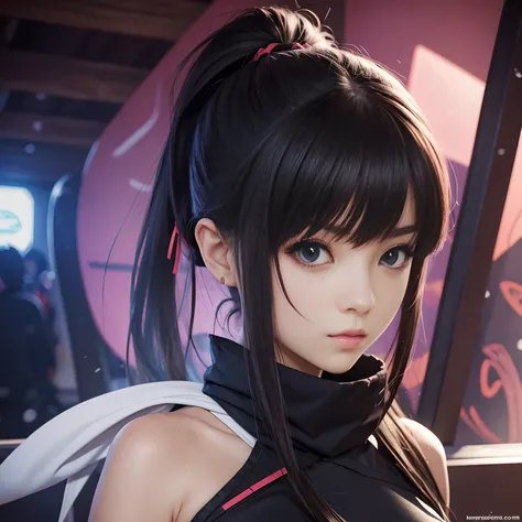 ninjartist，beuaty girl，bust，Reveal the entire face，style of anime