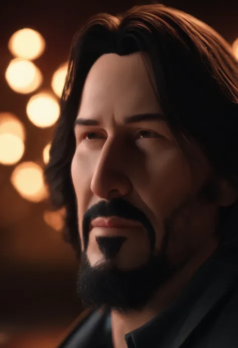 Keanu Reeves, (pixar style) (masterpiece:1.2) (bokeh) (best quality) (detailed skin) (detailed texture) (8k) (claymation) (cinematic lighting) (sharp focus)