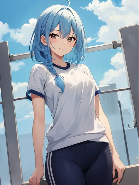 masterpiece:1.2, best quality, ((ultra detailed)), high resolution, 2d, anime style , photo, photography, detailed background, ((medium hair,light blue hair, asymmetrical hair , side braid,medium breasts))

BREAK
solo,(droopy eyes:1.3),thirty years old, (t...