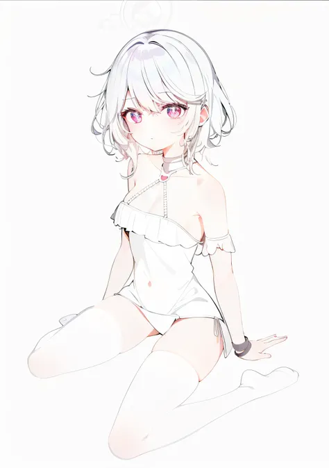 a drawing，Woman in short skirt wearing white shirt and black skirt, clear outfit design, anime full body illustration, clean anime outlines, Single character full body, anime style character, full body portrait of a short!, loli in dress, Full body illustr...