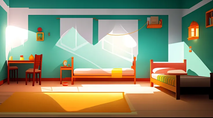 cartoon indian house room interior , room interior  , bad condition, cartoon indian room interior , bright white lighting in cartoon , bright white lights in room