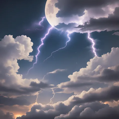 a moon　lightning bolt