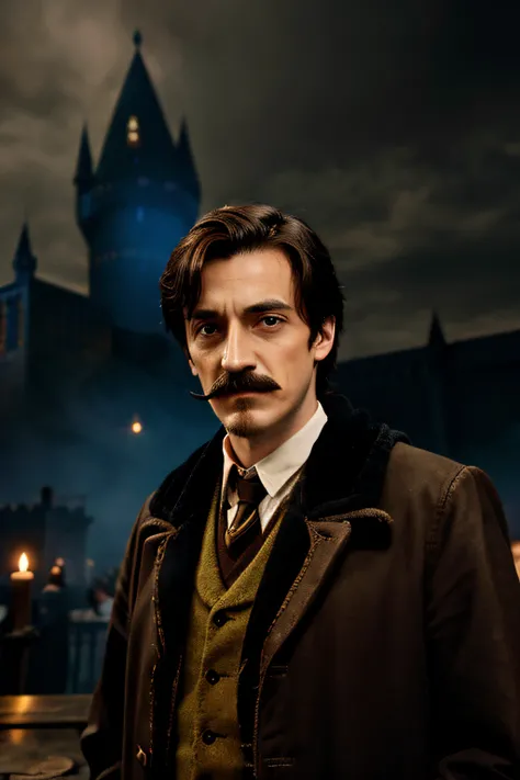 Remus Lupin from Harry Potter, Moustach, Hogwarts background