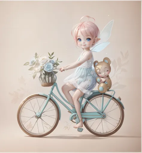 Cute fairy with a sense of transparency、sorriso brilhante、Divirta-se jogando、fundo bonito、fundo brilhante、fundo do girassol、baby