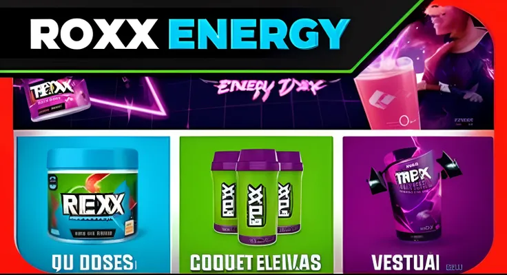 a red box with a variety of products on it, energy drink, fbx, rtx, vsx, purple energy, rtx on, drink, genx, 3 dex, rtx engine, cdx, vfxfriday, electrixbunny, 2 k, 2k, daddy energy, explosive energy, ad image, trex, pivix