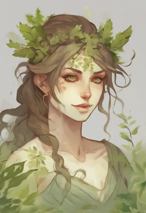 Generate a digital representation of a Forest Elemental, a humanoid being embodying a lush forest.
1. **Physical Features:**
   - Bark-like texture with wood grain and moss.
   - Branch-like limbs with vines and leaves.
   - Expressive face with glowing gr...