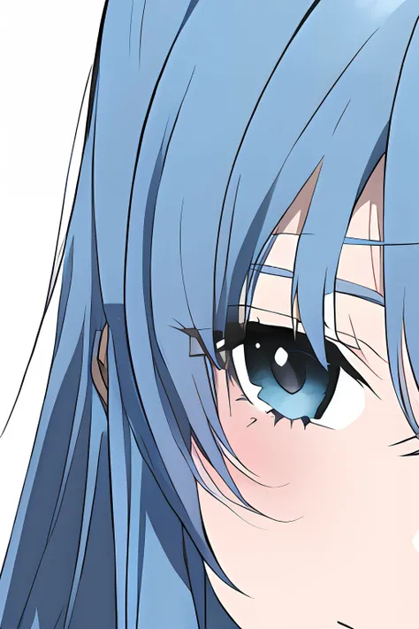 Menina anime com cabelo azul e olhos azuis em um top preto, anime moe artstyle, [[[[sorrindo malvado]]]], Tsuaii, muito ligeiramente sorridente, hatsune miku retrato, sorriso alegre, Aqua, Konosuba, sorriso roguish, smirk expression, wry smirk, Mikudayo