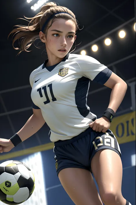 (best quality,8k,hight resolution,masuter piece:1.2),ultra-detailed,realistic:1.37,portrait,dynamic angle,(women's soccer player...