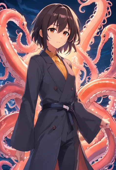 femboy large penis testicles large penis testicles large penis testicles large penis testicles Dark skin black hair short hair brown eyes feather-trimmed coat robe Black Long pants belt tentacles tentacles Eldridge tentacles tentacles tentacles Long sleeve...