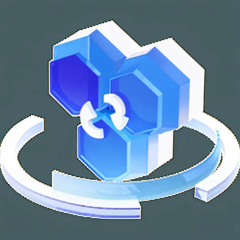 Transform icon，The style is 3D rendering, WebGL rendering, Blue plus white