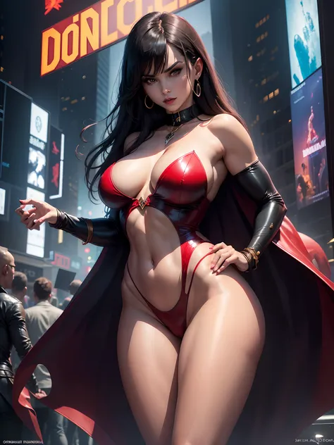 In New York, Time Square, Vampirella is a fictional vampire superhero created by Americans Forrest J Ackerman and Trina Robbins, in the horror comic book Vampirella #1,
Vampirella hailing from the planet Drakulon, a world where blood flowed like water and ...